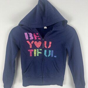 Old Navy Kids Hoodie Sweater Size S 6-7 Blue Zip Up 60% Cotton 40% Polyester